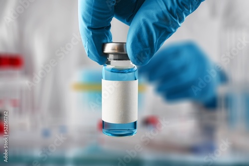 Bottle of vaccine vial to protect against monkeypox virus photo