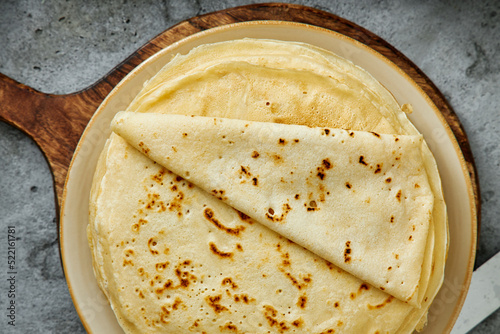 Crepes on plate. photo