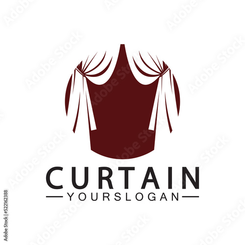  Curtain logo vector illustration design template