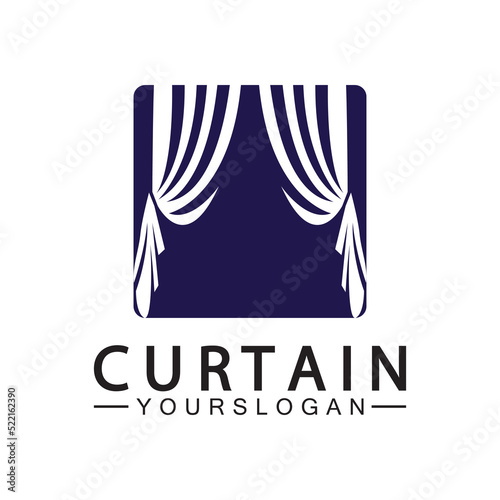  Curtain logo vector illustration design template