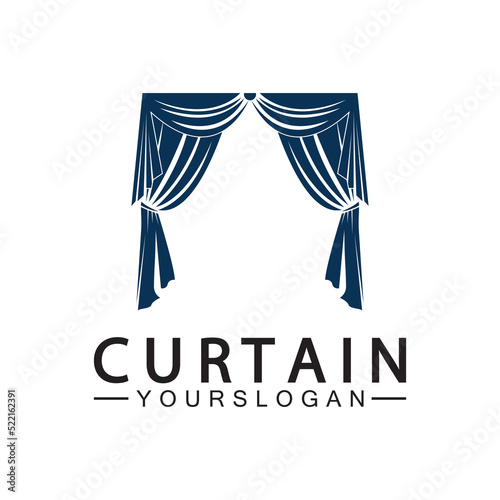  Curtain logo vector illustration design template