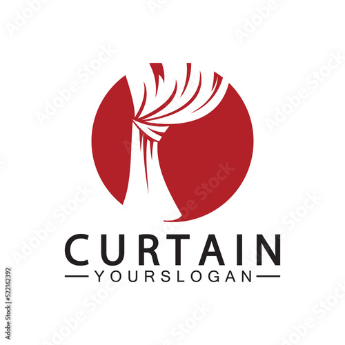  Curtain logo vector illustration design template