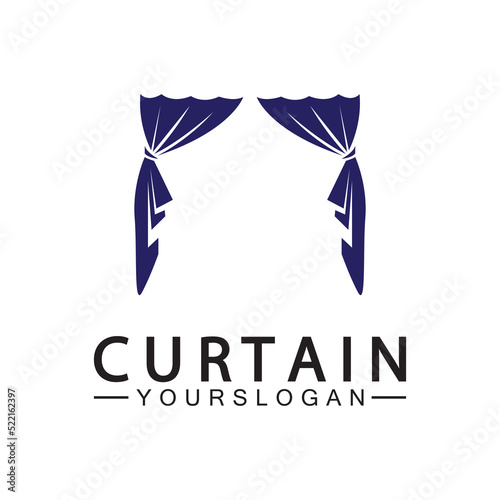  Curtain logo vector illustration design template