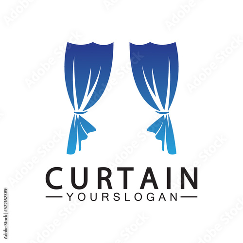  Curtain logo vector illustration design template