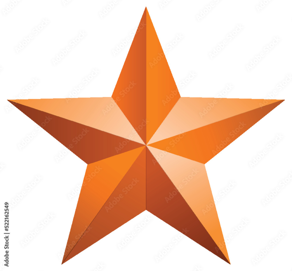 Obraz premium 3D metal star isolated