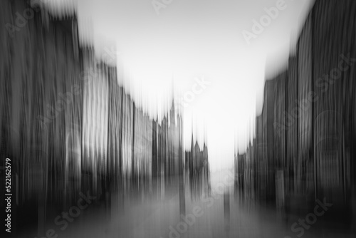 Blurry photo of a street in Edinburgh photo