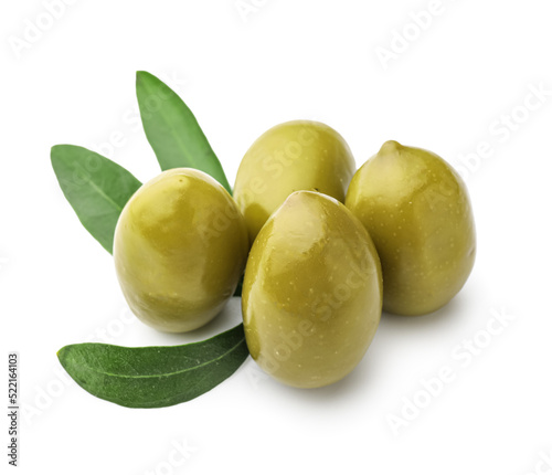 Wallpaper Mural Tasty canned green olives isolated on white Torontodigital.ca