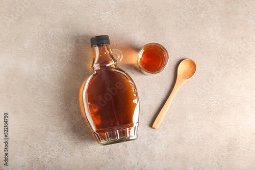 Bottle and glass of maple s...