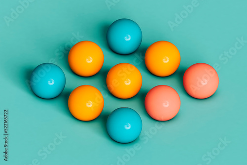 rhombus from colorful spheres