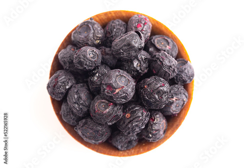 Freeze Dried Blueberries Isolated on White Background