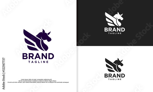 logo illustration vector graphic of pegasus