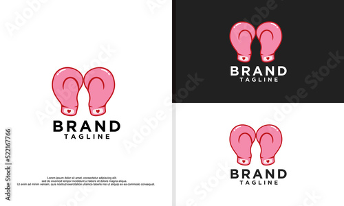 logo illustration vector graphic of pink boxing gloves