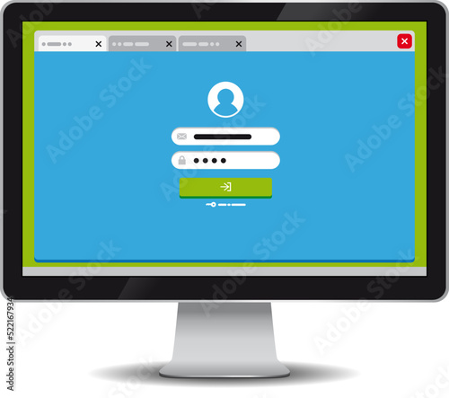 Login Screen on PC Monitor