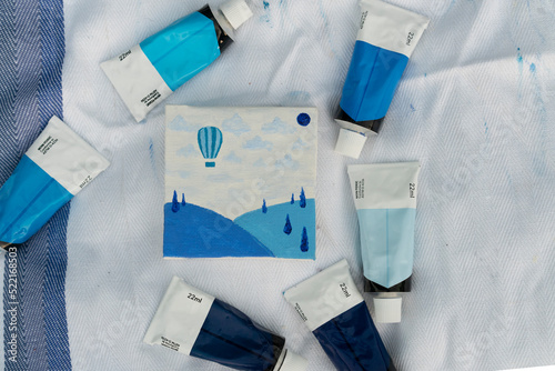 Small artwork with tempera