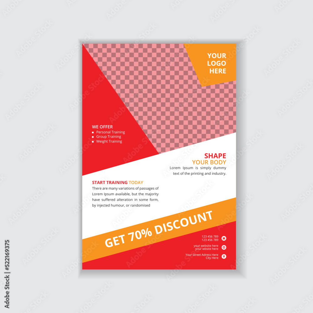 Gym fitness flyer and poster design template Gym fitness flyer and poster design template