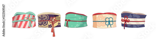 Belt design for kimono or yukata. Vector illustration