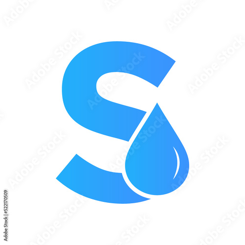 Letter S Water Logo Element Vector Template. Water Drop Logo Symbol