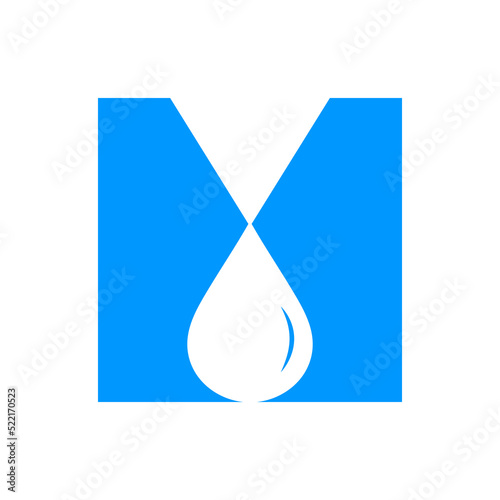 Letter M Water Logo Element Vector Template. Water Drop Logo Symbol