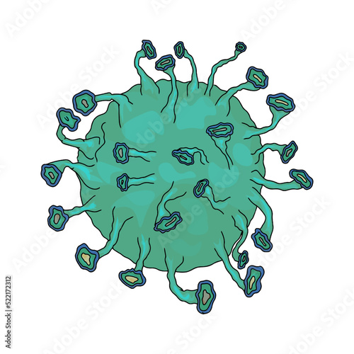 Virus isolated on white background. Bacterium virus, pathogen, infectious disease as a blank for designers, logo, icon, monkeypox