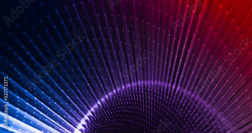Dots and lines connected for data metaverse and blockchain. Abstract tech background.