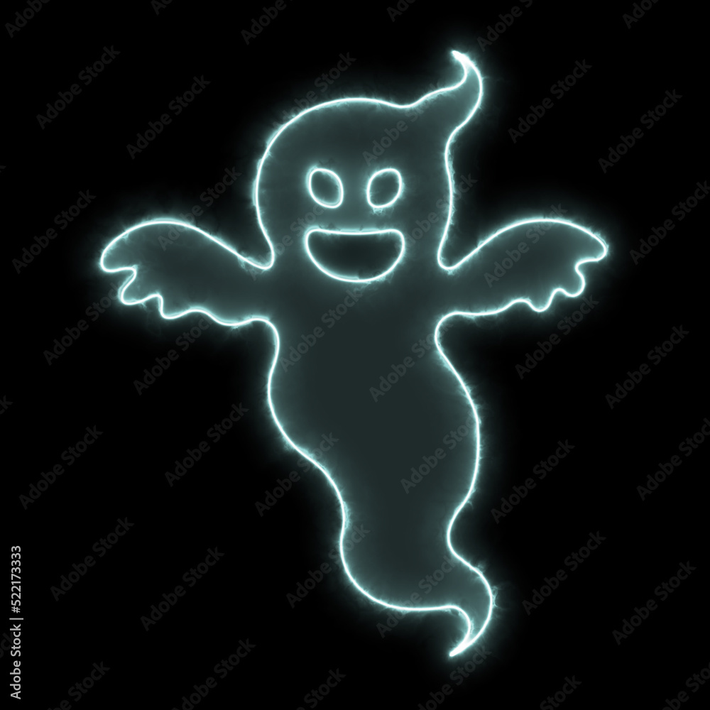 Bright and colorful neon ghost Bright and colorful neon ghost