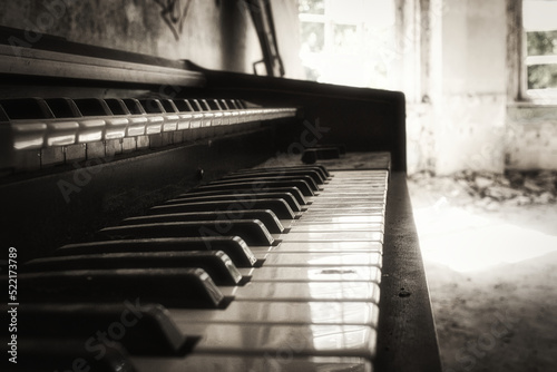 Klavier - Piano - Piano keys close up - Beatiful Decay - Abandoned - Verlassener Ort - Urbex / Urbexing - Lost Place - Artwork - Creepy - High quality photo photo
