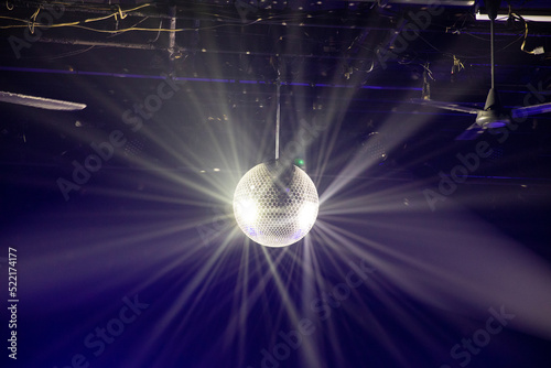 Mirror ball in music club floor photo