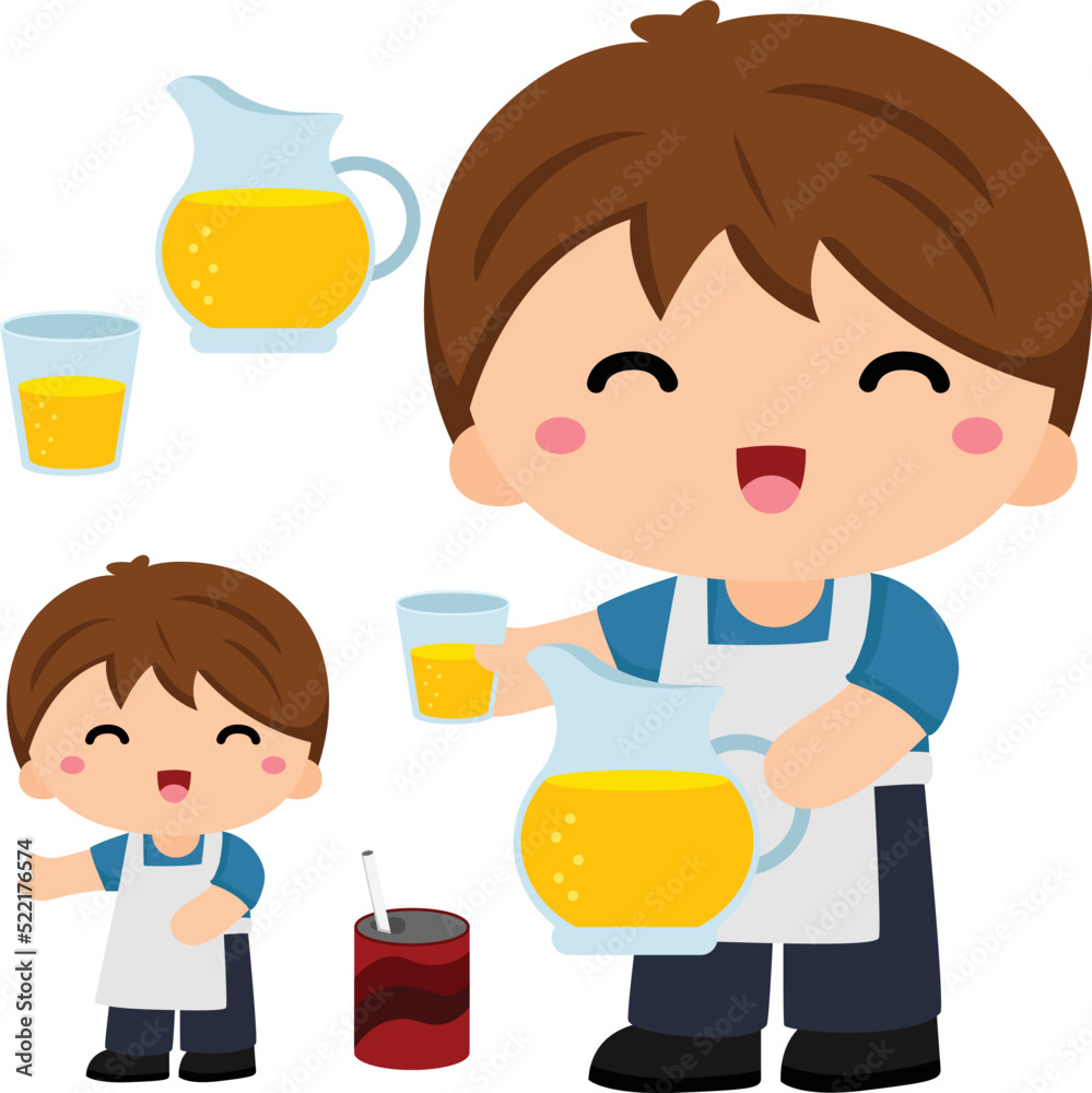 Kids and Barbeque Party Illustration Vector Kids and Barbeque Party Illustration Vector