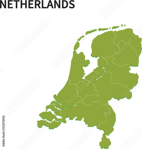 オランダ/NETHERLANDSの地域区分イラスト