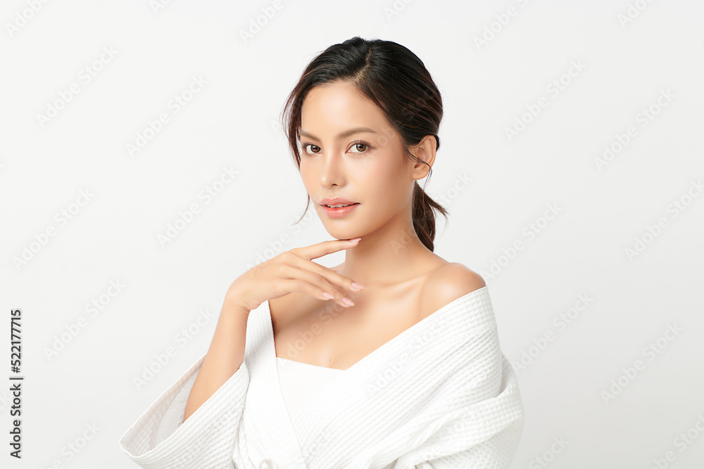 Beautiful young asian woman with clean fresh skin on white background, Face care, Facial treatment, Cosmetology, beauty and spa, Asian women portrait. Beautiful young asian woman with clean fresh skin on white background, Face care, Facial treatment, Cosmetology, beauty and spa, Asian women portrait.