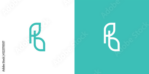 Simple and natural PB initials logo design