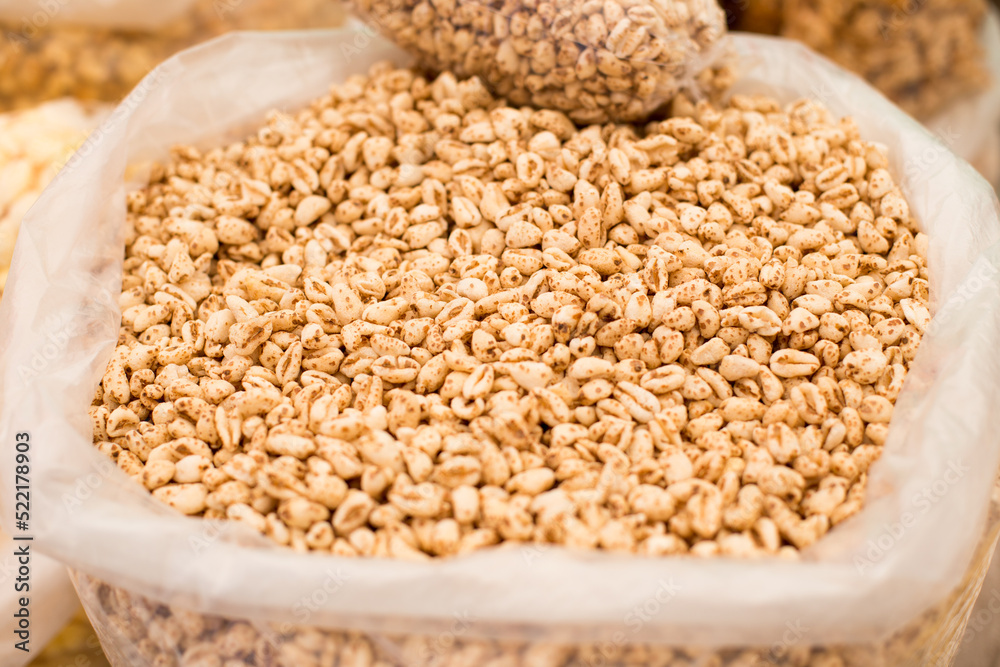 Picture of traditional Peruvian wheat snack. Food concept and traditions of South America. Picture of traditional Peruvian wheat snack. Food concept and traditions of South America.