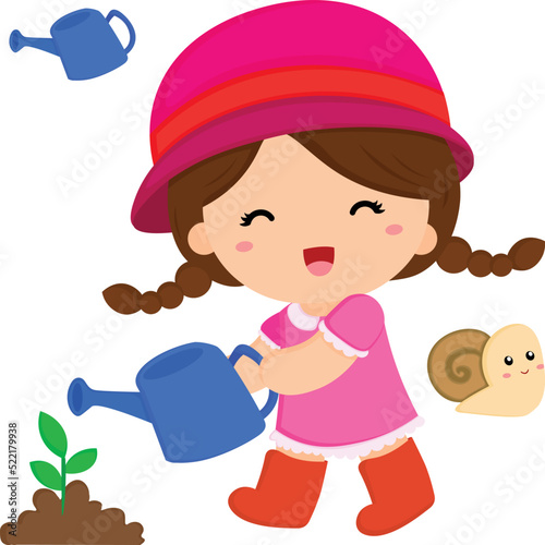 Kids Garden Play Activity Illustration Vector