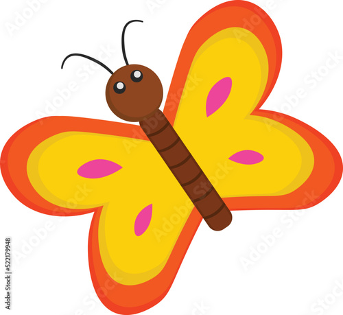 Cute Butterfly Animal Illustration Vector