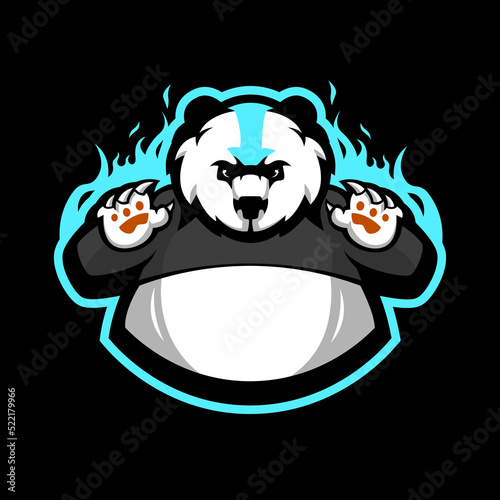 Panda Mascot Logo Design Illustration