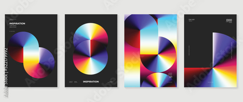 Abstract fluid gradient background vector. Minimalist style cover template with shapes, colorful and vibrant color. Modern wallpaper design perfect for social media, idol poster, photo frame.