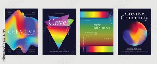 Abstract fluid gradient background vector. Minimalist style cover template with shapes, colorful and vibrant color. Modern wallpaper design perfect for social media, idol poster, photo frame.