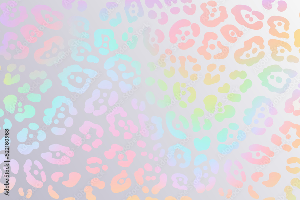 Rainbow leopard background. Holographic foil cheetah texture. Animal pattern gradient print. Vector abstract pastel illustration. Rainbow leopard background. Holographic foil cheetah texture. Animal pattern gradient print. Vector abstract pastel illustration.