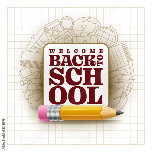 Vector design welcome back to school typography