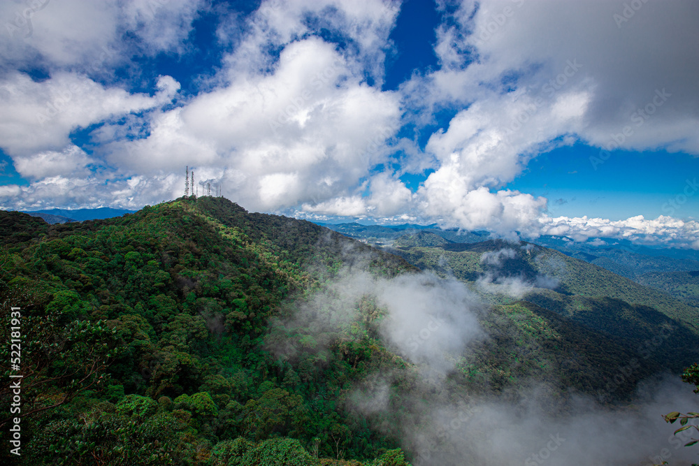 Tropical rainforest mountain view in Cameron Highlands, Malaysia.Landscape Background.