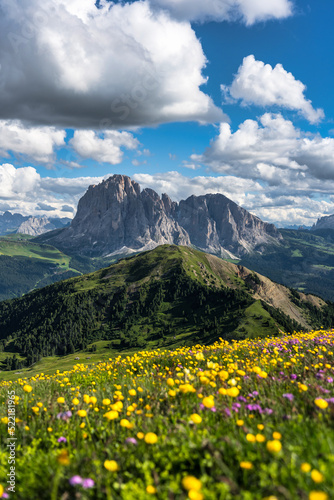 Scenery of Dolomites with the St. John's in Ranui Chapel, Santa Maddalena at sunset. Italy