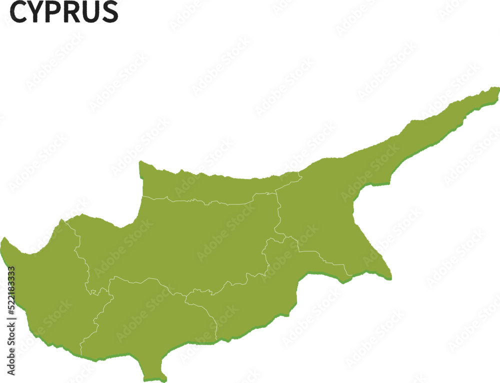 Fototapeta premium キプロス/CYPRUSの地域区分イラスト