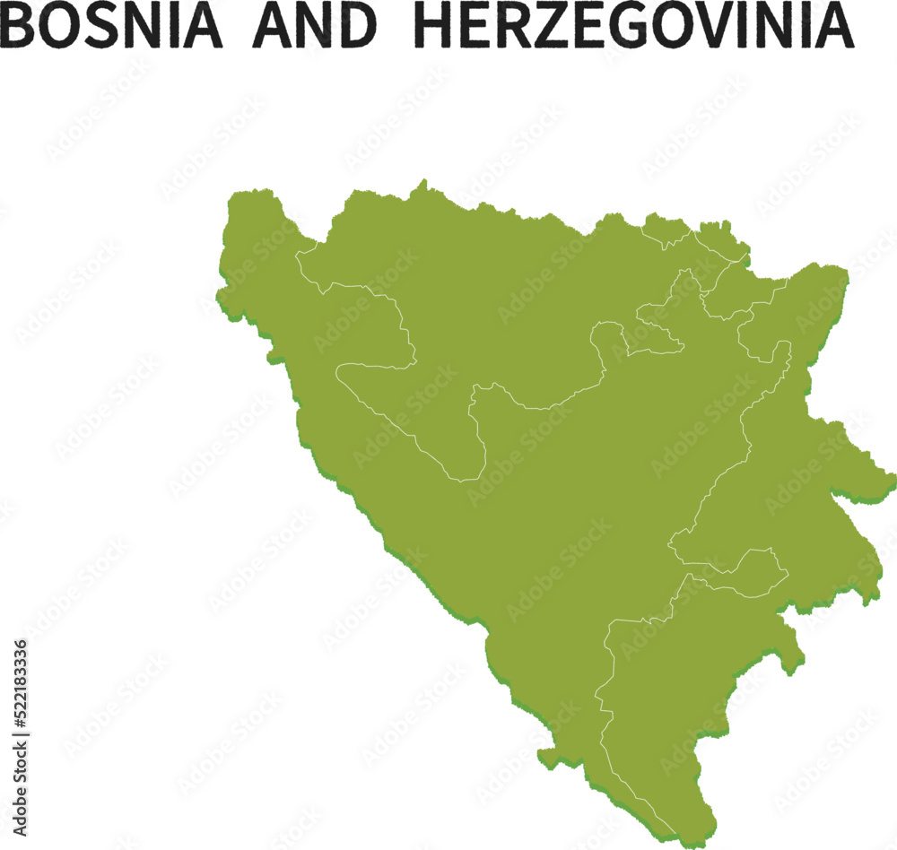 ボスニア・ヘルツェゴビナ/BOSNIA HERZEGOVINIAの地域区分イラスト
