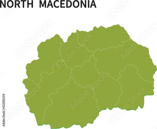 北マケドニア/NORTH MACEDONIAの地域区分イラスト