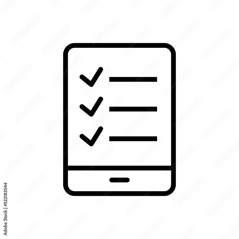 Mobile list icon vector graphic illustration Mobile list icon vector graphic illustration