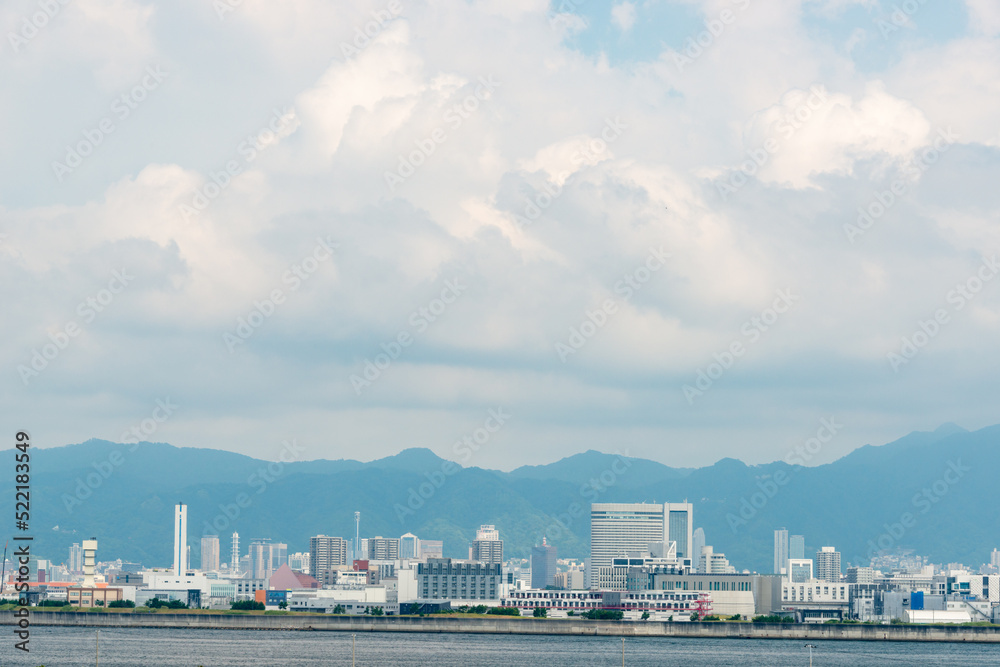 City view of Sannomiya and Kobe from Kobe airport