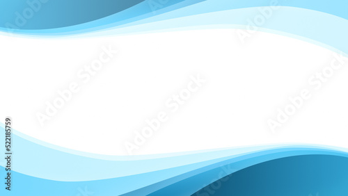 Ocean wave shapes made of simple light blue and blue wavy lines on white. Simple abstract blue background with copy space. 4k resolution.