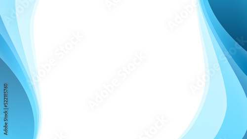 Ocean wave shapes made of simple light blue and blue wavy lines on white. Simple abstract blue background with copy space. 4k resolution.