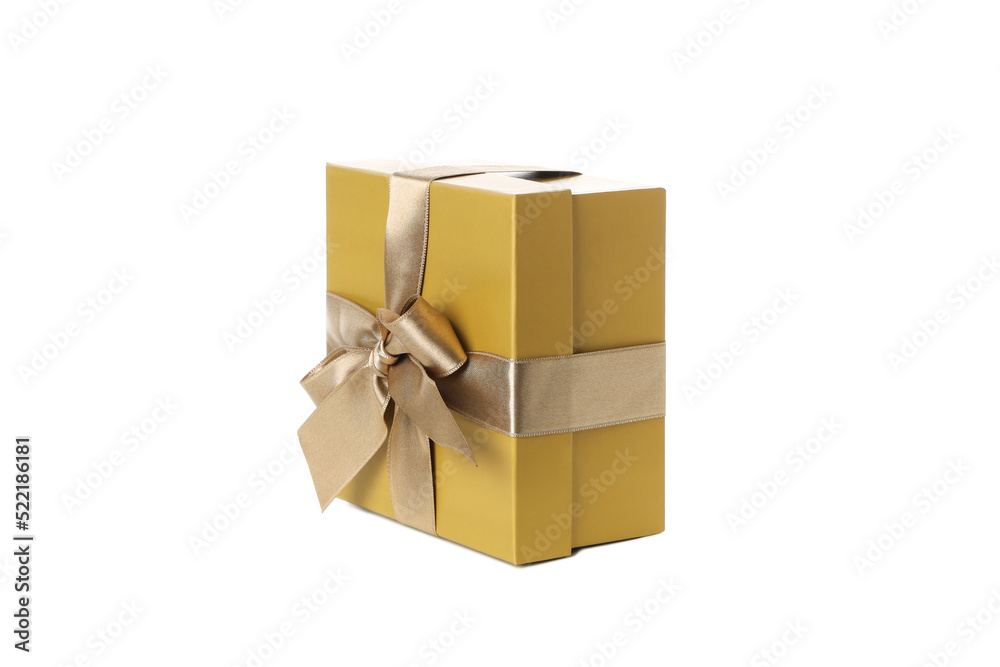 Gift box with bow isolated on white background Gift box with bow isolated on white background