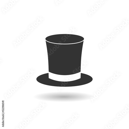 Top hat icon for clothing design with shadow